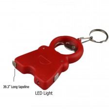 Smile Keychain LED Light Bottle Opener With Tape Measure